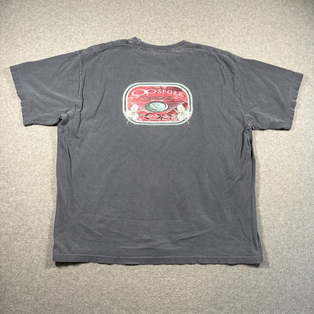 Ocean Pacific T-Shirt Mens 2XL? Gray Surf Skate Beach Vintage 90s OP Sport